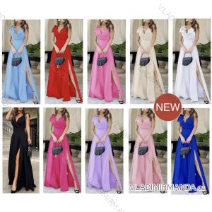 Šaty dlouhé letní elegantní bez rukávu dámské (S/M ONE SIZE) ITALSKÁ MÓDA IMWB24048