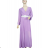 Šaty dlouhé elegantní šifonové s páskem dlouhý rukáv dámské (S/M ONE SIZE) ITALSKÁ MÓDA IMWGB231009/DU -   fialová -   S/M