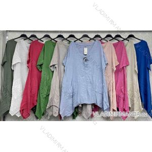 Šaty tunika overisze 3/4 dlhý rukáv dámske nadrozmer (42/44/46 ONE SIZE) TALIANSKA MÓDA IMWC24237