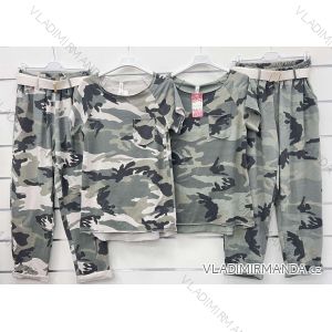 Souprava oversize tunika a kalhoty dámská maskáč (S/M/L ONE SIZE) ITALSKÁ MÓDA IMWCP24205