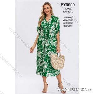 Women's Long Chiffon Short Sleeve Dress (S/M ONE SIZE) ITALIAN FASHION IMWGS231048