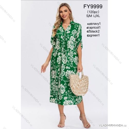 Šaty dlouhé letní krátký rukáv dámské (S/M-L/XL ONE SIZE) ITALSKÁ MÓDA IMWCA24FY9999