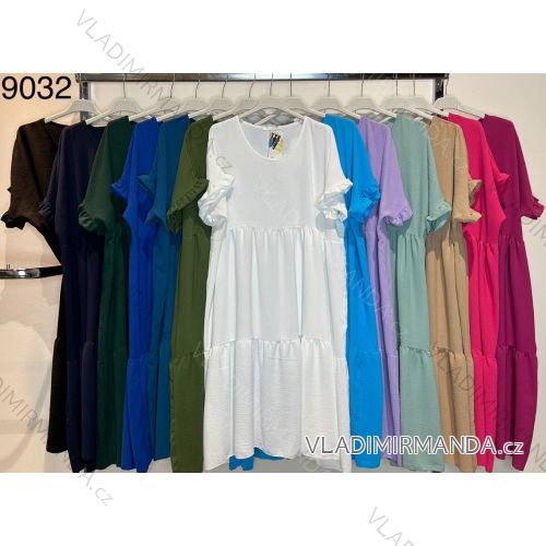 Šaty letní krátký rukáv dámské (S/M/L ONE SIZE) ITALSKÁ MÓDA IMWCA249032