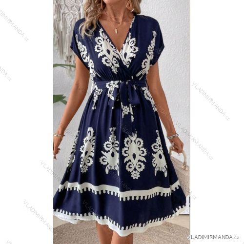 Šaty letní krátký rukáv dámské (S/M ONE SIZE) ITALSKÁ MÓDA IMWCA24057