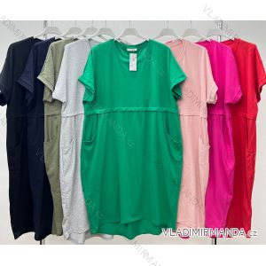 Women's Plus Size Summer Short Sleeve Dress (54/56/58 ONE SIZE) ITALIAN FASHION IM424353