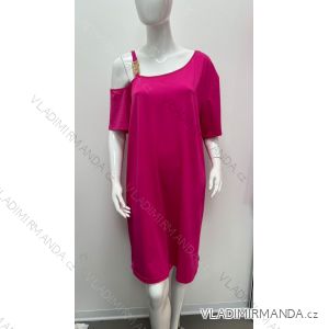 Šaty letní krátký rukáv dámské nadrozměr (54/56/58 ONE SIZE) ITALSKÁ MÓDA IM424355