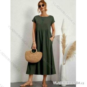 Šaty dlouhé letní krátký rukáv dámské nadrozměr (56/58 ONE SIZE) ITALSKÁ MÓDA IMWT24370