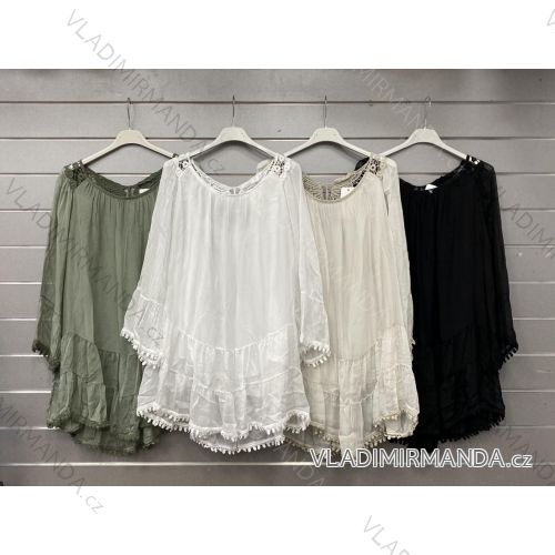 Damen-Kurzarm-T-Shirt aus Baumwolle (S/M EINHEITSGRÖSSE) ITALIAN FASHION IMWGM23457