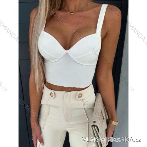 Top tílko na ramínka dámský (S/M ONE SIZE) ITALSKÁ MÓDA IMWAE24099