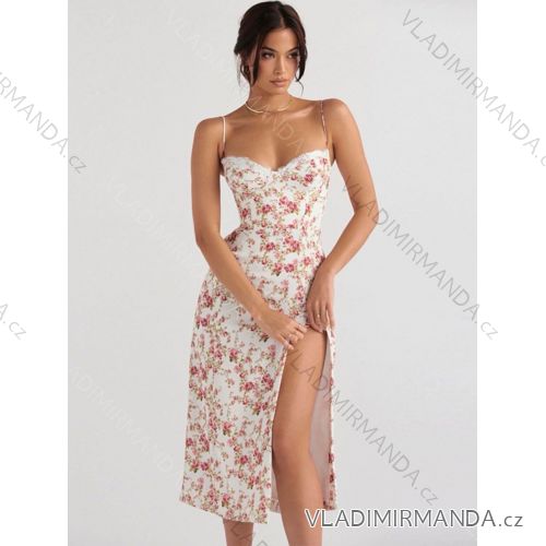 Šaty dlouhé na ramínka letní dámské (UNI XS/S) ITALSKÁ MÓDA IMM2433106