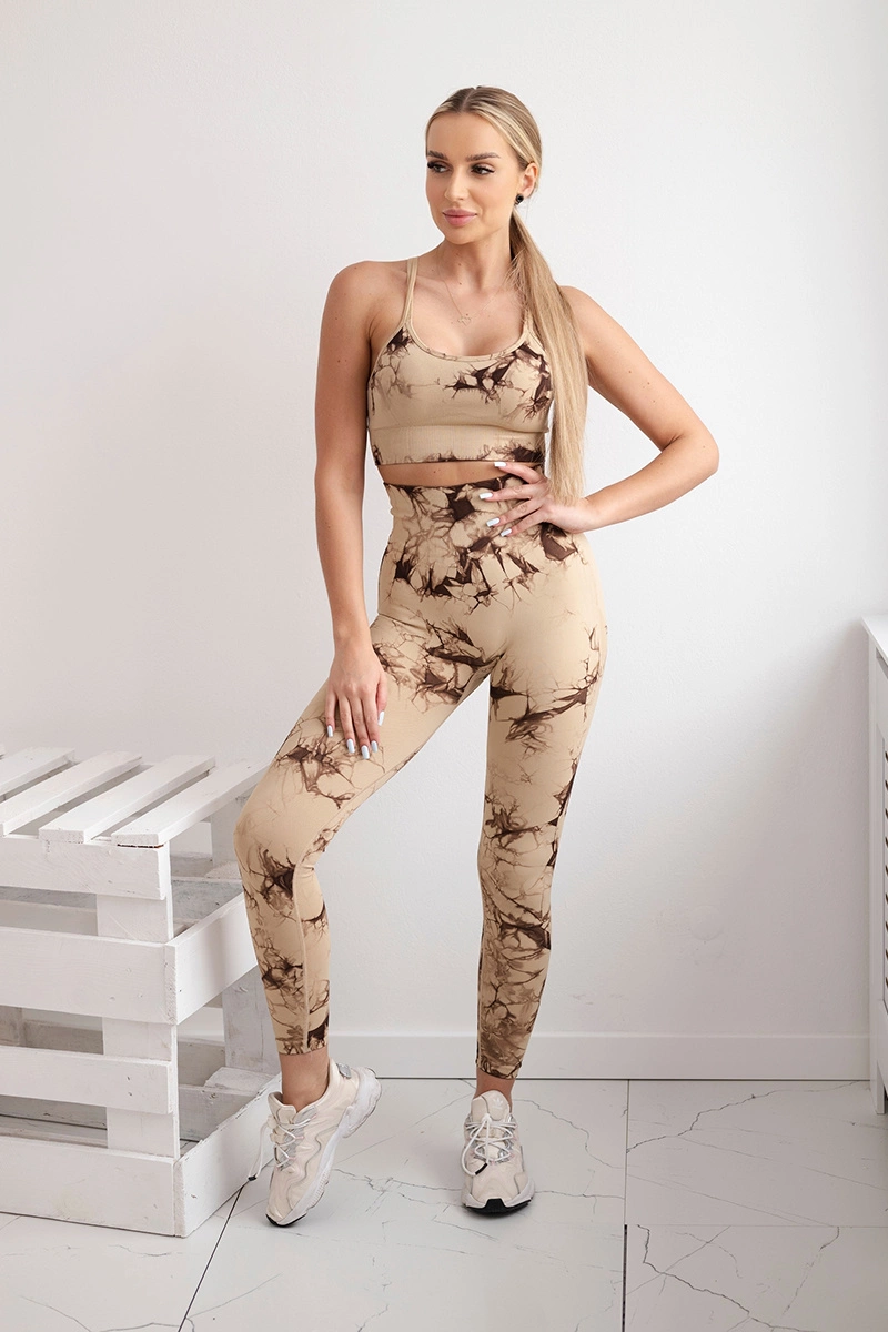 Fitness top + set velbloudích push up legín