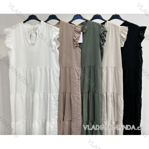 Šaty letní krátký rukáv dámské (S/M ONE SIZE) ITALSKÁ MÓDA IMPMD2420032