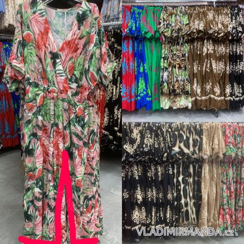 Langer Overall mit Anhänger 3/4 Langarm Damen Übergröße (50-58) ITALIAN FASHION IMWEC24016