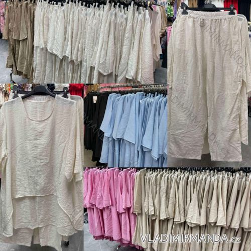 Súprava letná tunika a nohavice dámska nadrozmer (54/56/58 ONE SIZE) TALIANSKA MÓDA IMWEC24087