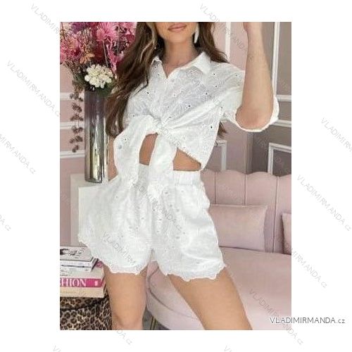 Súprava letná hakenka krátky rukáv a kraťasy dámska (S/M ONE SIZE) TALIANSKA MÓDA IMM24M36135M16091