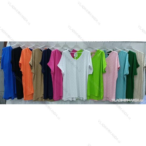 Tunika krátky rukáv dámska nadrozmer (54/56/58 ONE SIZE) TALIANSKA MÓDA IMWQ24218