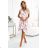 544-1  Wrap dress with frills - peach flowers