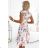 544-1  Wrap dress with frills - peach flowers