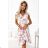 544-1  Wrap dress with frills - peach flowers