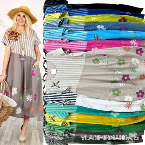Women's Long Chiffon Short Sleeve Dress (S/M ONE SIZE) ITALIAN FASHION IMWGS231048