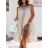 Damen Langarm Hoodie Kleid (S / M ONE SIZE) ITALIAN FASHION IMWA216095 weiß S / M