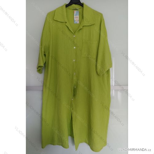 Košilové šaty mušelínové 3/4 krátký rukáv dámská (48/50/52) ITALSKá MODA IMSM24012