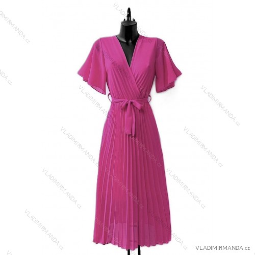 Women's Long Sleeve Summer Dress (S/M ONE SIZE) ITALIAN FASHION IMPES238990 růžová fuchsiová