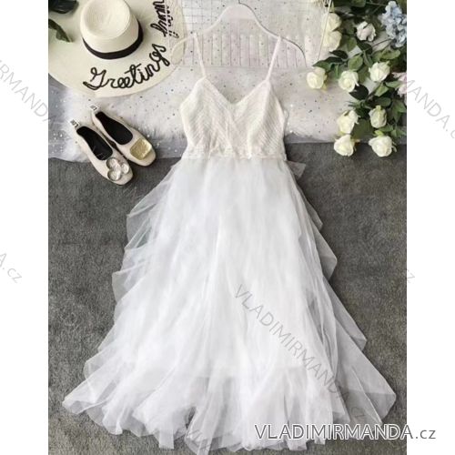 Langes elegantes Damenkleid mit Trägern (S/M ONE SIZE) ITALIAN FASHION IMPLP2330000125