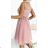 Women's Lace Cotton Short Sleeve Dress (S/M ONE SIZE) ITALIAN FASHION IMM23M7267