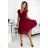 Women's Short Sleeve Shirt Dress (S / M ONE SIZE) ITALIAN FASHION IM422633 L wine