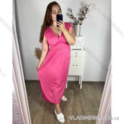 Women's long elegant icecool short sleeve dress (M/L, XL/XXL) AINUOSI ITALIAN FASHION IMB239970