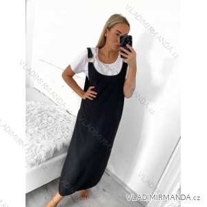 Šaty na ramínka tričko krátký rukáv dámské nadrozměr (38/40 ONE SIZE) ITALSKÁ MÓDA IM424037/DUR