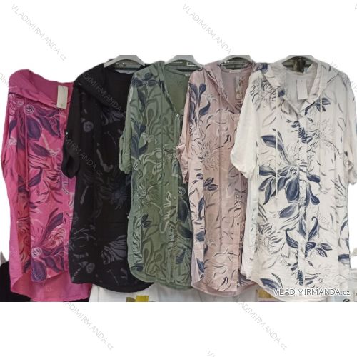 Women's Short Sleeve Shirt Dress (S / M ONE SIZE) ITALIAN FASHION IM422633
