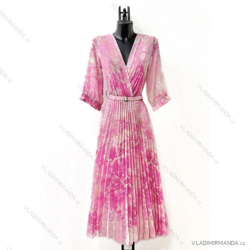 Women's Long Sleeve Summer Dress (S/M ONE SIZE) ITALIAN FASHION IMPES238990 pink