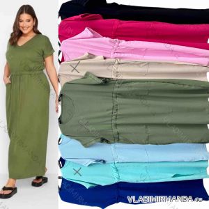 Šaty oversize letní krátký rukáv dámské nadrozměr (54/56/58 ONE SIZE) ITALSKÁ MÓDA IMWT24094