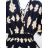 Langer Overall mit Anhänger 3/4 Langarm Damen Übergröße (50-58) ITALIAN FASHION IMWEC24016 -   schwarz -   48/50
