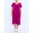 Šaty oversize krátký rukáv dámské nadrozměr (60/62 ONE SIZE) ITALSKÁ MÓDA IMD24056/DR 60/62 červená
