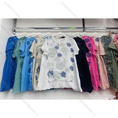 Tunika krátky rukáv dámska nadrozmer (54/56 ONE SIZE) TALIANSKA MÓDA IMWDT24132