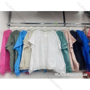 Tunika krátky rukáv dámska nadrozmer (54/56 ONE SIZE) TALIANSKA MÓDA IMWDT24133