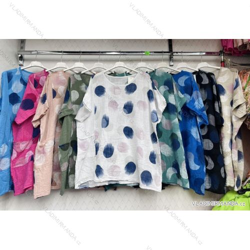 Tunika krátky rukáv dámska nadrozmer (54/56 ONE SIZE) TALIANSKA MÓDA IMWDT24135