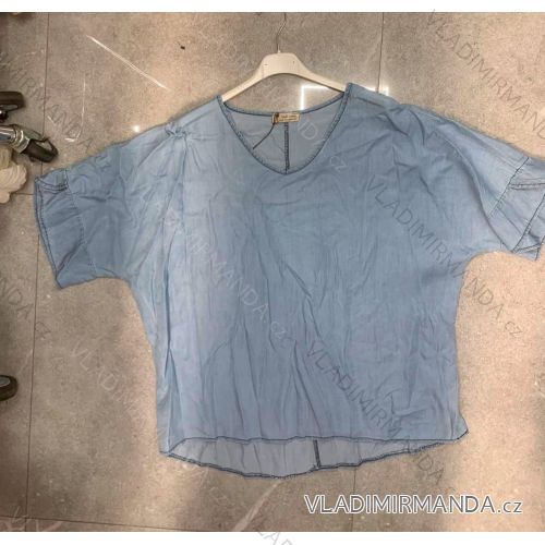 Tunika halenka  krátký rukáv dámská nadrozměr (48/50/52  ONE SIZE) ITALSKÁ MÓDA IMWEC24134