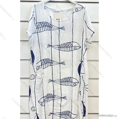 Šaty letní krátký rukáv dámské (42-44-46  ONE SIZE) ITALSKÁ MÓDA IMPSH240122D