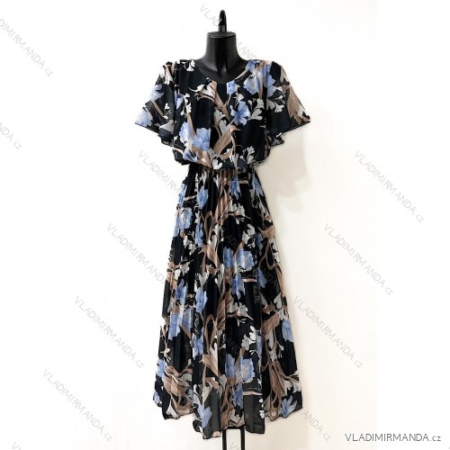 Women's Long Sleeve Summer Dress (S/M ONE SIZE) ITALIAN FASHION IMPES238990 black 