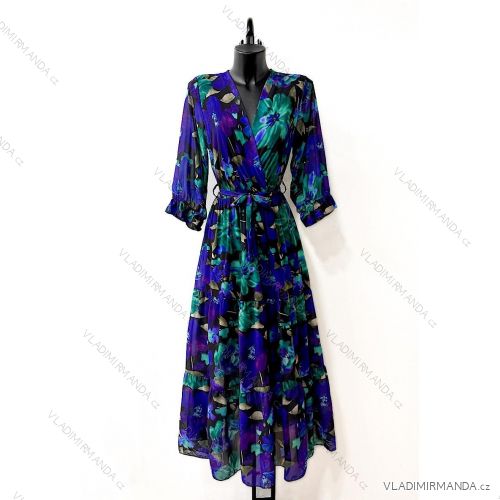 Šaty dlhé elegantný dlhý rukáv dámske (38/40 ONE SIZE) TALIANSKA MÓDA IMPES249515-3