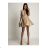 Damen Plus Size (42-46) langes elegantes ärmelloses Partykleid POLISH FASHION PMLBC23265-10 S / M beige