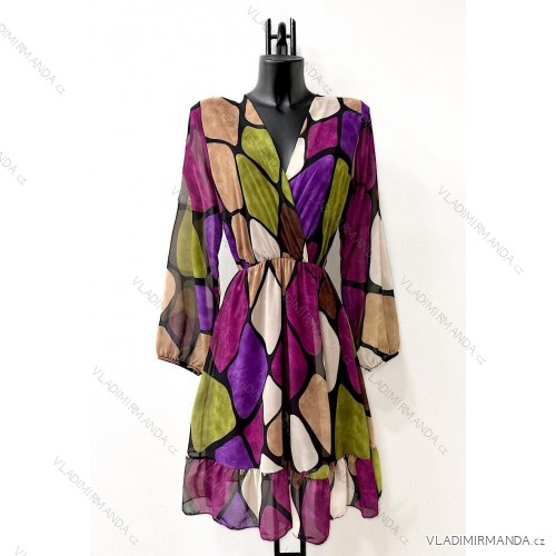 Langärmeliges Sommerkleid für Damen (Einheitsgröße S/M) ITALIAN FASHION IMPES238990 lila
