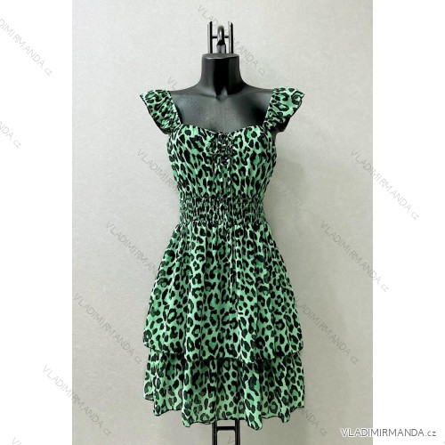 Women's Long Sleeve Summer Dress (S/M ONE SIZE) ITALIAN FASHION IMPES238990 Green 