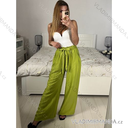 Kalhoty dlouhé letní dámské (S/M/L ONE SIZE) ITALSKÁ MÓDA IMM24M24200/DUR