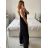 Overal dlouhý na ramínka dámský (S/M ONE SIZE) ITALSKÁ MÓDA IMD22452/DU S / M čierna