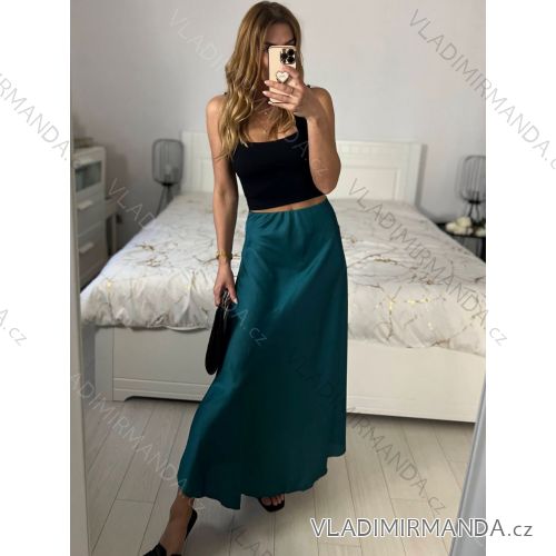 Women's long skirt (S/M ONE SIZE) ITALIAN FASHION IMPLP2333900065 S / M zelená smaragdová